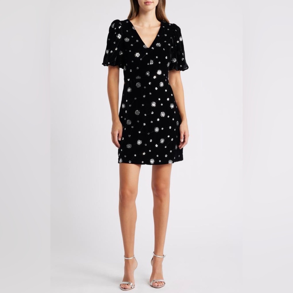 Eliza J Women’s V-Neck Puff Sleeve Cocktail Dress Sz 6